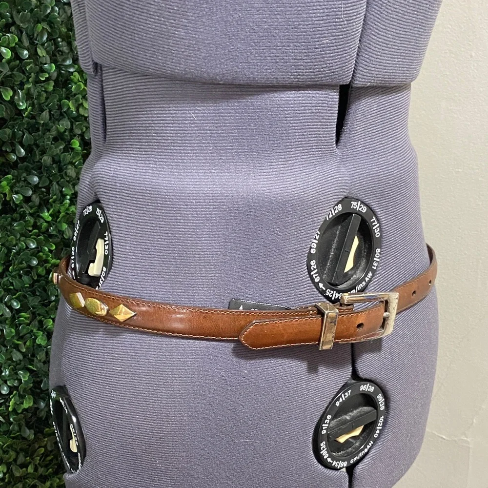 Brighton Brown Leather Belt with Gold Buckle